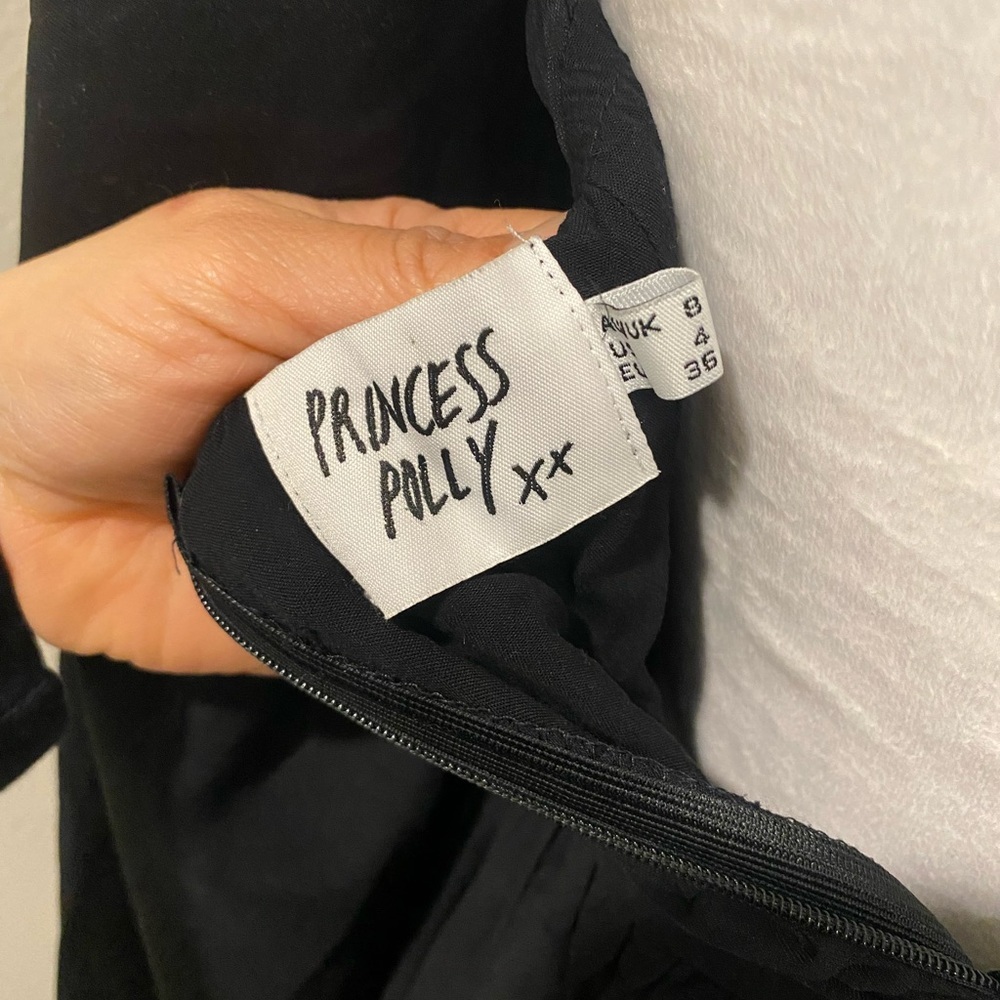 Women Princess Polly Barret Long AsymmetricaL SLEEVE MINI DRESS BLACK Size‎ 8 - Picture 7 of 9